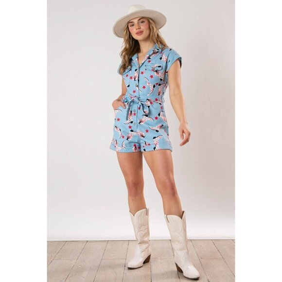 All Over Boots Print Romper - Picture 5 of 11